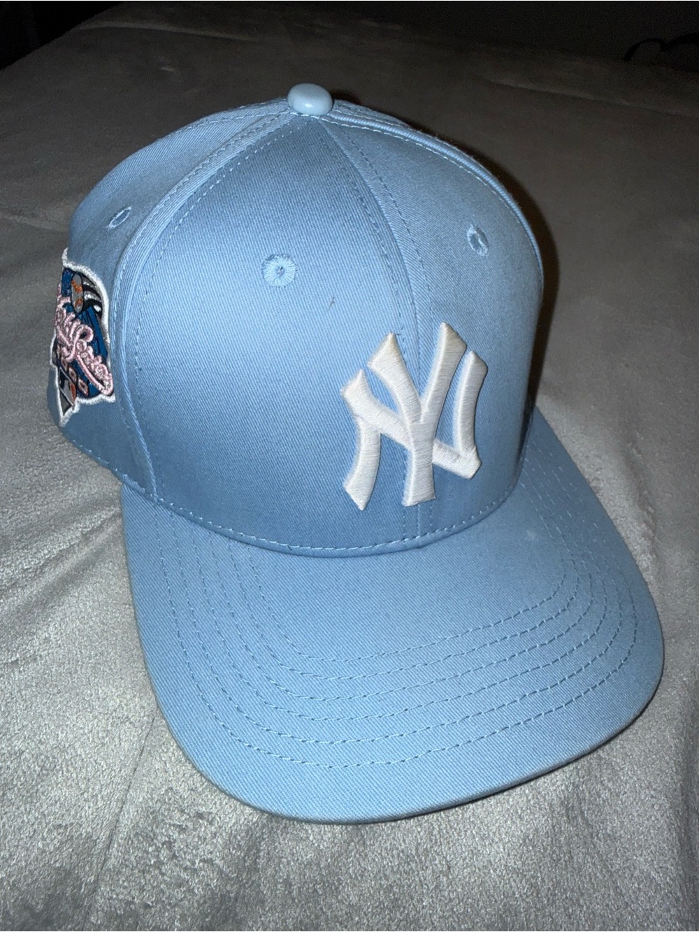 Baby Blue New York Logo Snapback Hat